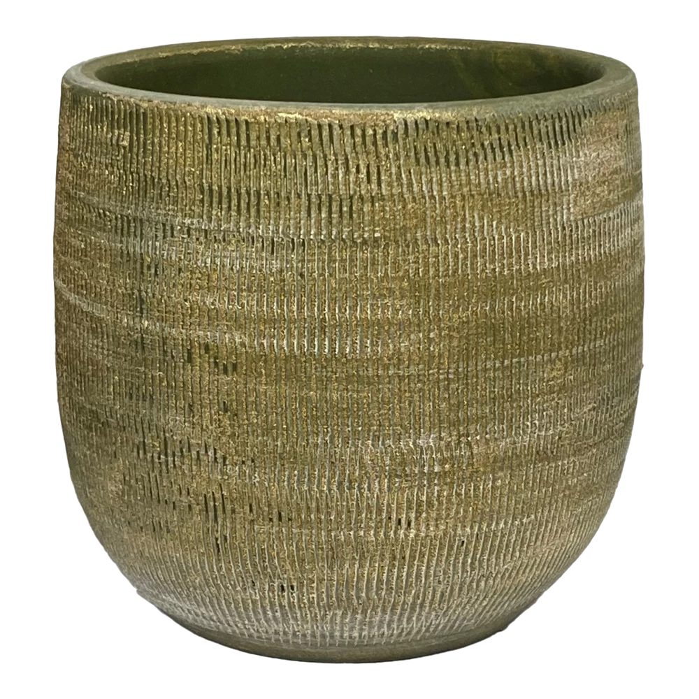 Bloempot Miami - D39 X H36cm - Groen Cement 3 Bloempot Miami - D39 X H36cm - Groen Cement