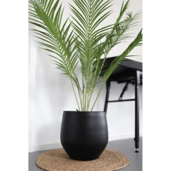 Bloempot Petra - D23 X H20cm - Mat Zwart -Woondecoratie Kortingen bloempot petra mat zwart 4