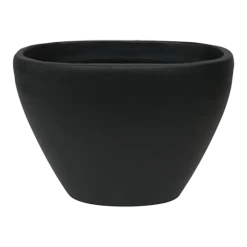 Bloempot Shanon Ovaal - L28 X B16 X H21cm - Mat Zwart