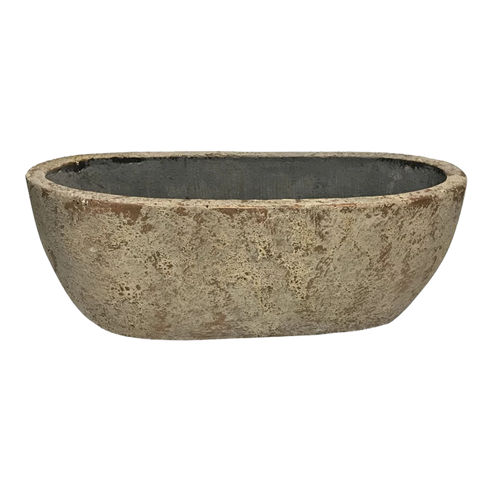 Bloempot Shanon Ovaal - L45 X B18 X H16cm - Cream 3 Bloempot Shanon Ovaal - L45 X B18 X H16cm - Cream