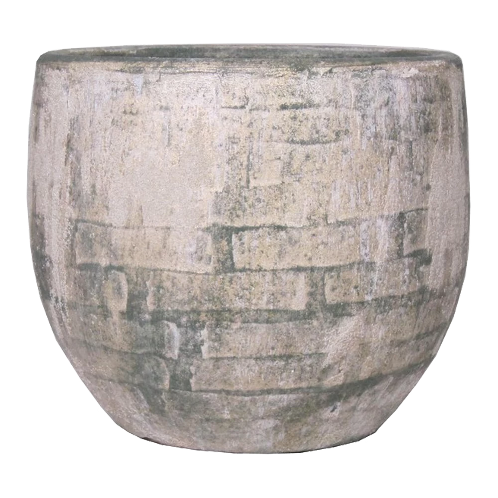 Bloempot Steef - D49 X H45cm - Creme Groen 3 Bloempot Steef - D49 X H45cm - Creme Groen