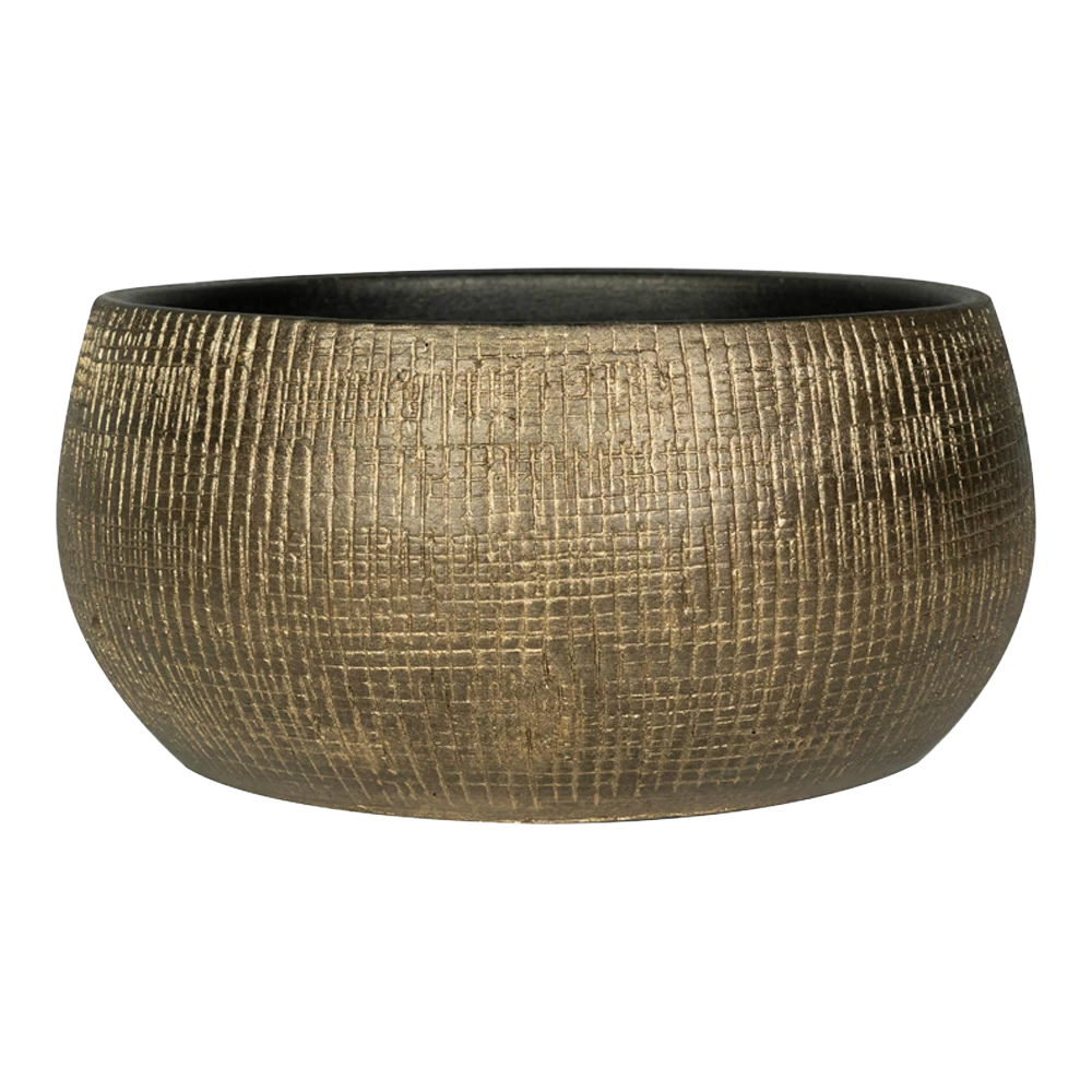 Plantenschaal Ryan - D28 X H13cm - Shiny Gold 3 Plantenschaal Ryan - D28 X H13cm - Shiny Gold