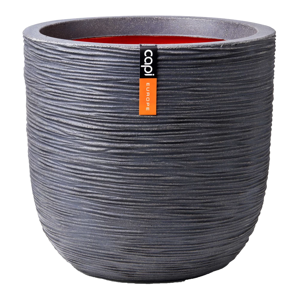 Capi Bloempot Bol Nature Rib NL - D35 X H34cm - Donkergrijs 3 Capi Bloempot Bol Nature Rib NL - D35 X H34cm - Donkergrijs