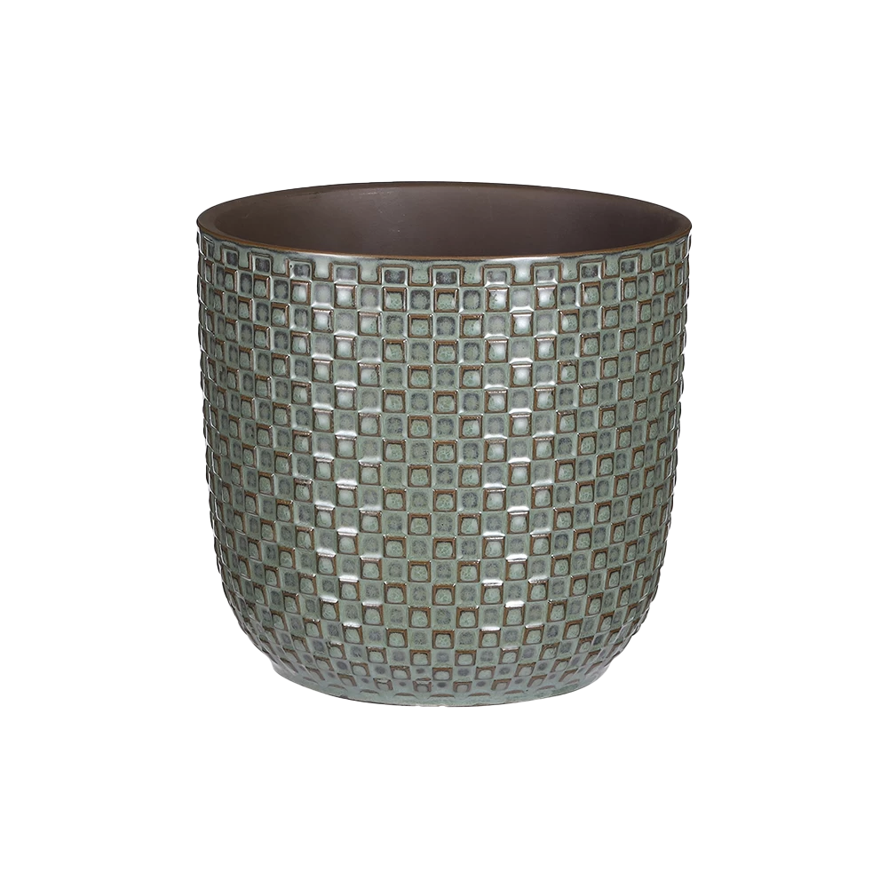 Bloempot Daan - D19 X H17.5cm - Groen 3 Bloempot Daan - D19 X H17.5cm - Groen