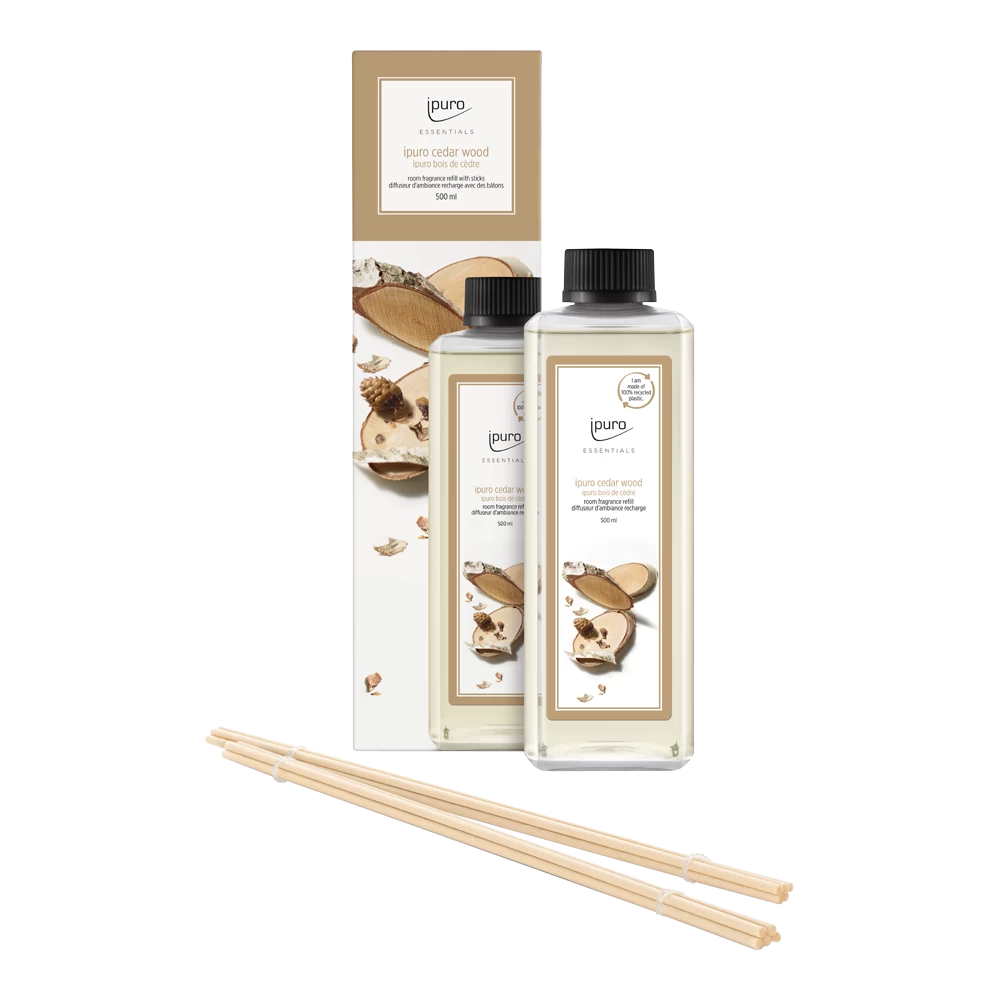 Ipuro Refill Cedar Wood 500ml - Navulling Geurstokjes 3 Ipuro Refill Cedar Wood 500ml - Navulling Geurstokjes