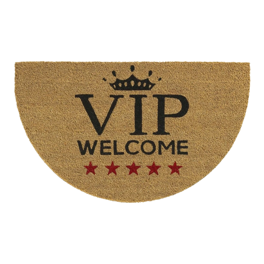 HAMAT Kokosmat Ruco VIP Welcome Halfrond - 75x45cm - Naturel - Deurmat 3 HAMAT Kokosmat Ruco VIP Welcome Halfrond - 75x45cm - Naturel - Deurmat