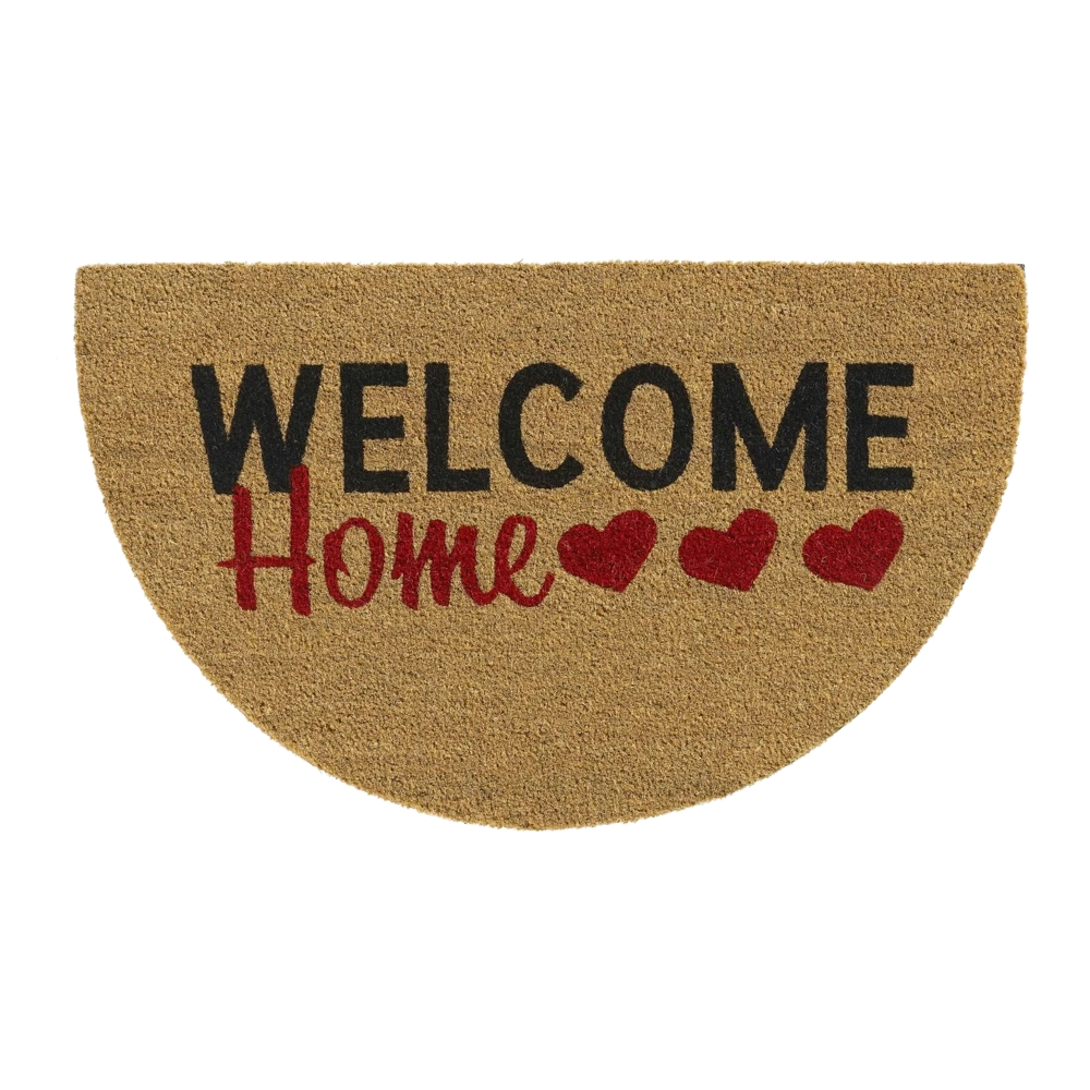 HAMAT Kokosmat Ruco Welcome Home Halfrond - 75x45cm - Naturel - Deurmat 3 HAMAT Kokosmat Ruco Welcome Home Halfrond - 75x45cm - Naturel - Deurmat