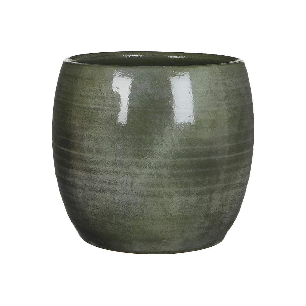 Bloempot Lester - D28 X H26cm - Groen 3 Bloempot Lester - D28 X H26cm - Groen
