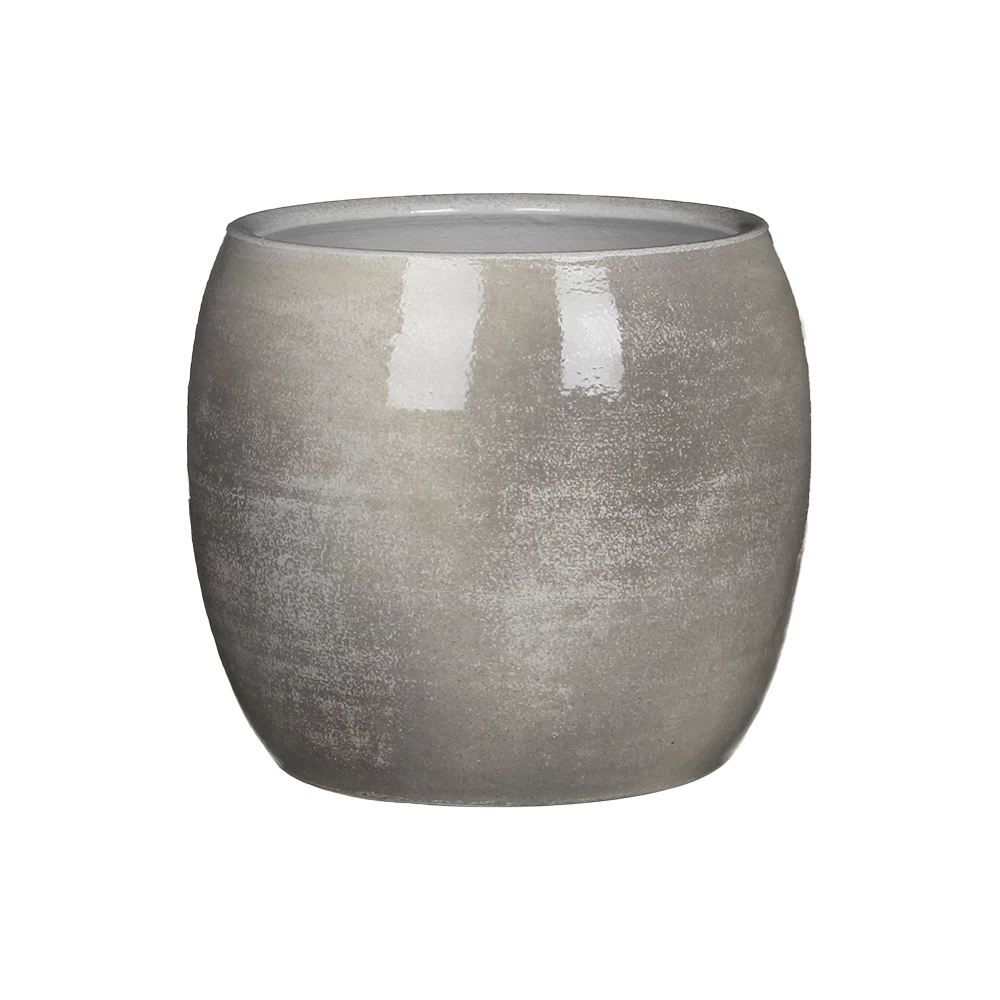 Bloempot Lester - D24 X H22cm - Lichtgrijs 3 Bloempot Lester - D24 X H22cm - Lichtgrijs