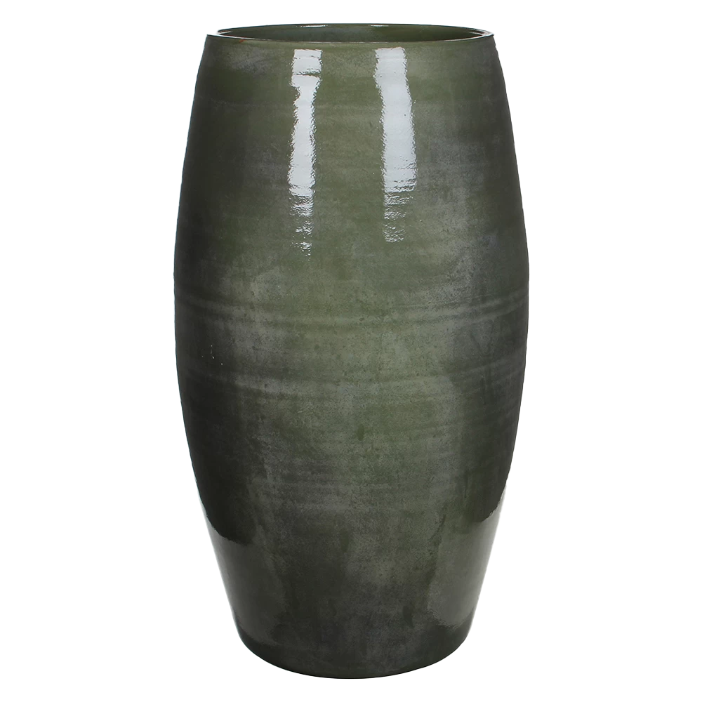 Bloempot Lester Hoog - D39 X H70cm - Groen 3 Bloempot Lester Hoog - D39 X H70cm - Groen