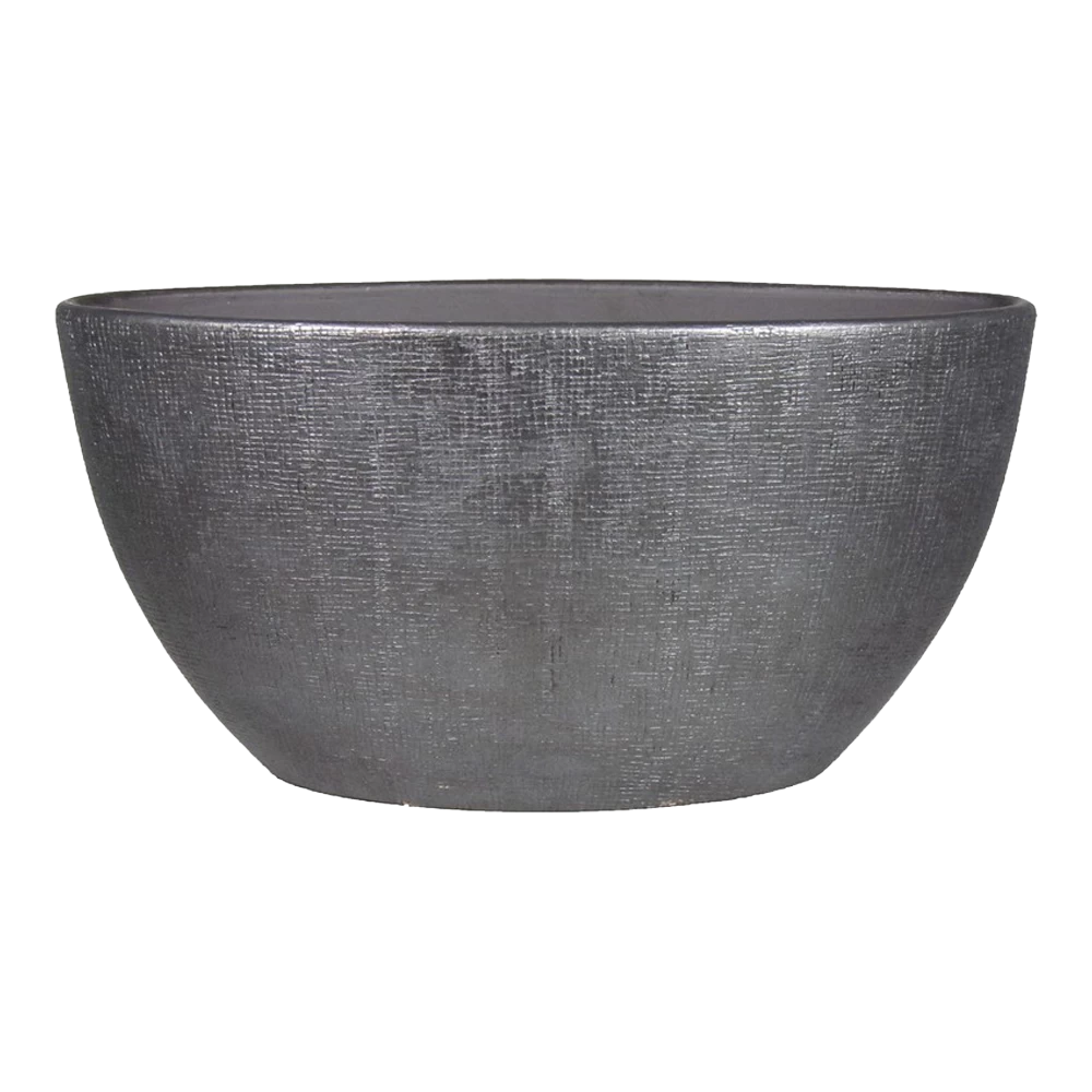 Bloempot Mira Ovaal - L49 X B20 X H25cm - Antraciet 3 Bloempot Mira Ovaal - L49 X B20 X H25cm - Antraciet