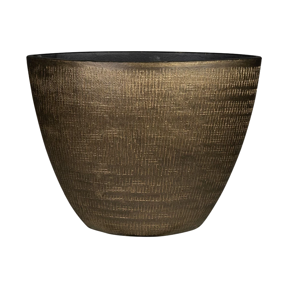 Bloempot Ryan Ovaal - L33 X B16 X H25cm - Shiny Gold 3 Bloempot Ryan Ovaal - L33 X B16 X H25cm - Shiny Gold