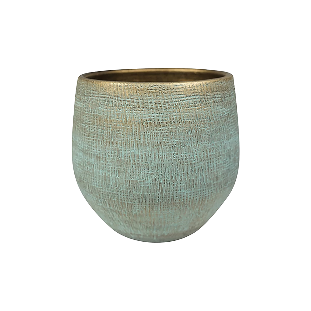 Bloempot Ryan - D36 X H32cm - Shiny Blue 3 Bloempot Ryan - D36 X H32cm - Shiny Blue