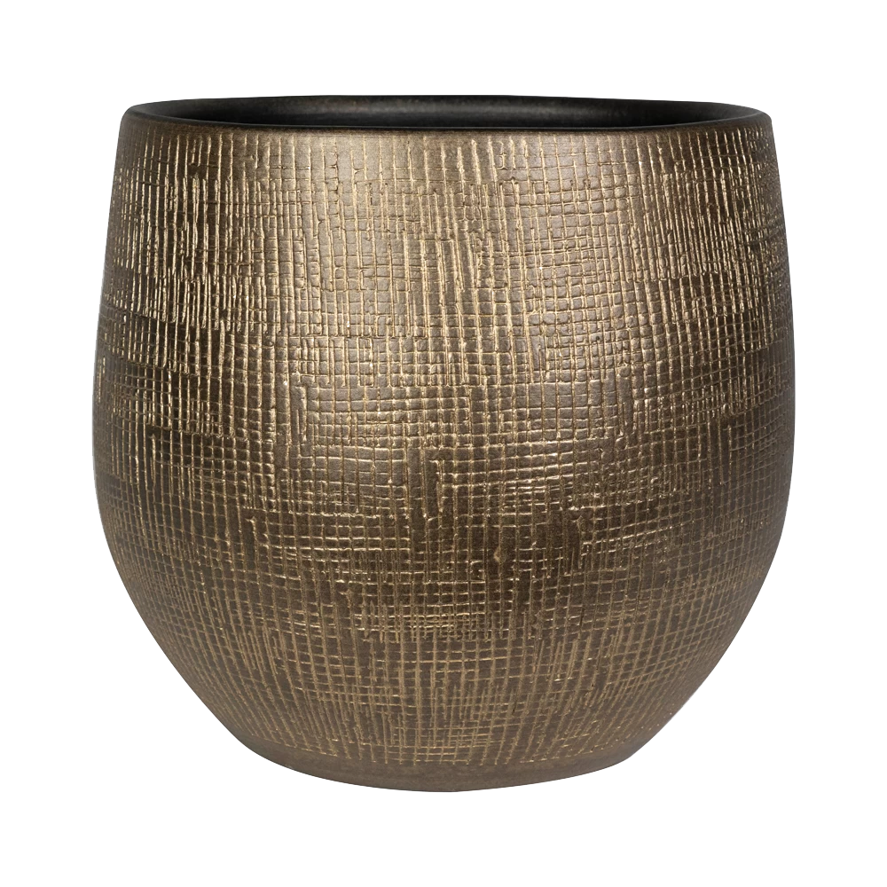 Bloempot Ryan - D36 X H32cm - Shiny Gold 3 Bloempot Ryan - D36 X H32cm - Shiny Gold