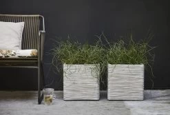 Capi Plantenbak Vierkant Nature Rib NL - L30 X B30 X H30cm - Ivoor -Woondecoratie Kortingen pot vierkant rib nl 30x30x30 ivoor plantenbak 7 8