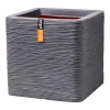 Capi Plantenbak Vierkant Nature Rib NL - L30 X B30 X H30cm - Donkergrijs -Woondecoratie Kortingen pot vierkant rib nl donkergrijs plantenbak 1 5