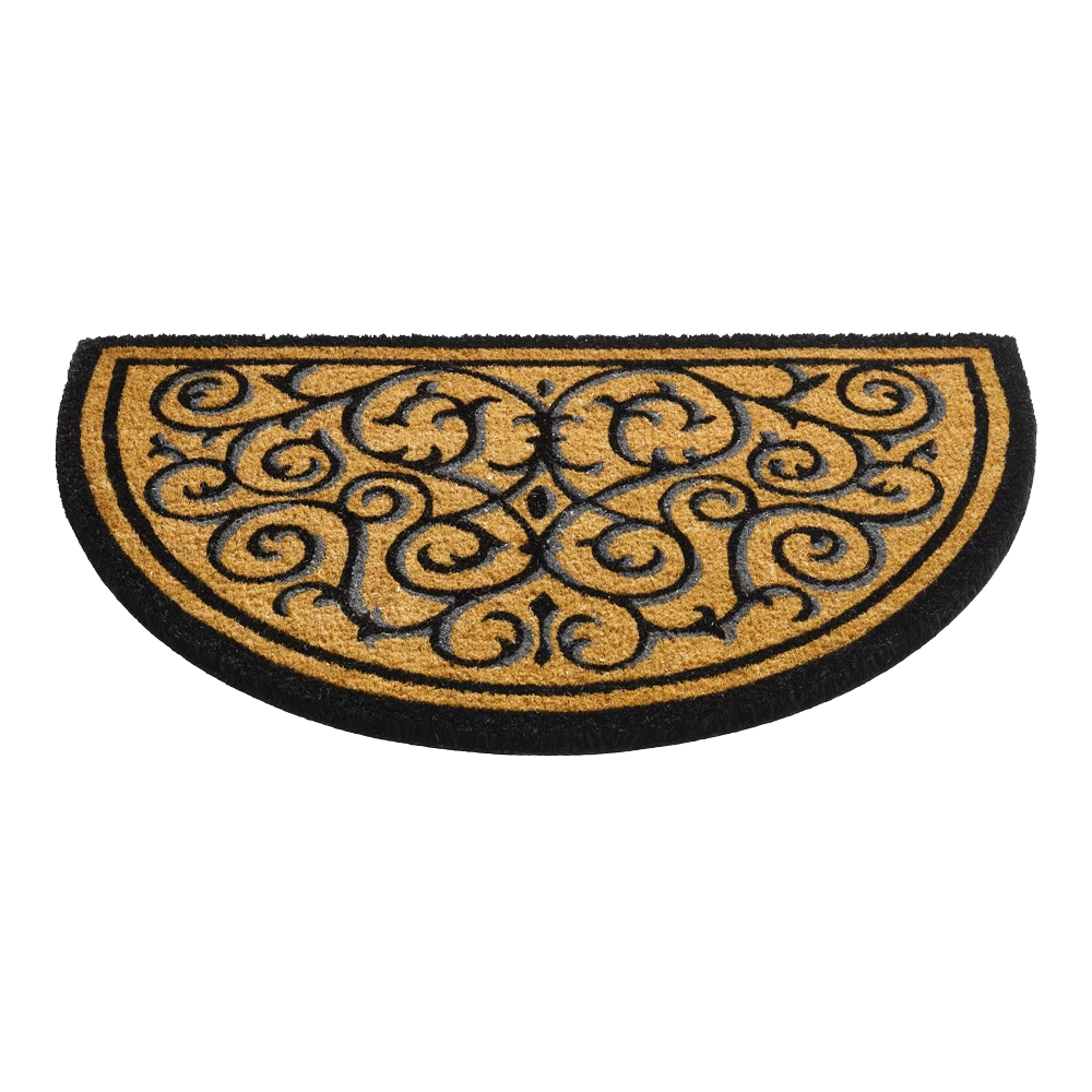 HAMAT Ruco Design Vloermat - Halfrond - 75x45cm - Zwart/Bruin - Deurmat 4 HAMAT Ruco Design Vloermat - Halfrond - 75x45cm - Zwart/Bruin - Deurmat - Afbeelding 2