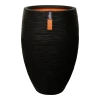 Capi Bloempot Hoog Nature Elegant Deluxe Rib NL - D56 X H84cm - Zwart -Woondecoratie Kortingen vaas elegant deluxe rib nl 56x84 zwart bloempot 1 4