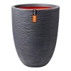 Capi Bloempot Nature Elegant Rib NL - D34 X H46cm - Donkergrijs -Woondecoratie Kortingen vaas elegant laag rib nl donkergrijs bloempot 1 4