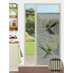 Vliegengordijn Zwaluwen - Creme/Zwart - 90 X 210cm - Sun-Arts -Woondecoratie Kortingen vliegengordijn zwaluwen creme zwart 90 x 210cm sun arts 90 5 4