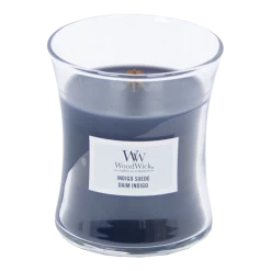 Woodwick Indigo Suede Mini Candle -Woondecoratie Kortingen woodwick indigo suede mini candle 2 1