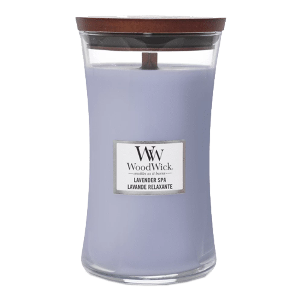 Woodwick Lavender Spa Large Candle - Geurkaars 3 Woodwick Lavender Spa Large Candle - Geurkaars