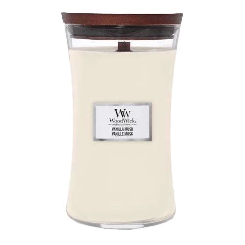 Woodwick Vanilla Musk Large Candle - Geurkaars 3 Woodwick Vanilla Musk Large Candle - Geurkaars