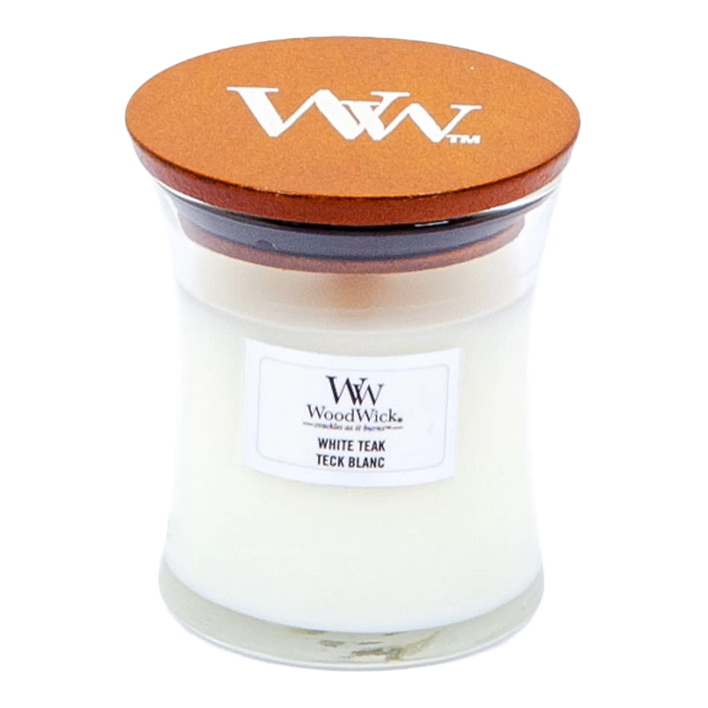 Woodwick White Teak Mini Candle - Geurkaars 3 Woodwick White Teak Mini Candle - Geurkaars